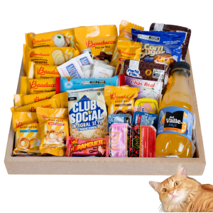 Cesta De Café Da Manhã Com Bandeja Presente Aniversario