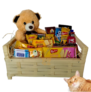 Cesta De Café Da Manhã 30 Itens Báu Presente Pelucia Ursinho