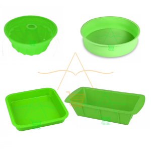 Kit Forma de Silicone Para Bolo, Pão e Pudim