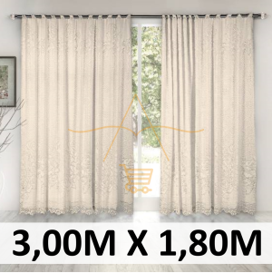 Cortina C/ Forro Classica Marfim Roseiral